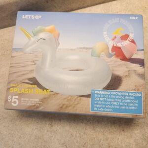 NIB Let's Go Unicorn Inflatable Pool Tube
